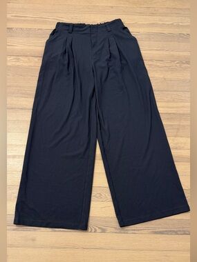 HALARA Women’s Slate Blue Elastic Waist Wide Leg Pants Size L Tall NEW